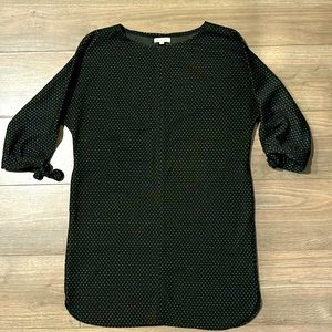 MAX STUDIO black 3/4 sleeve patterned shift dress. EUC.